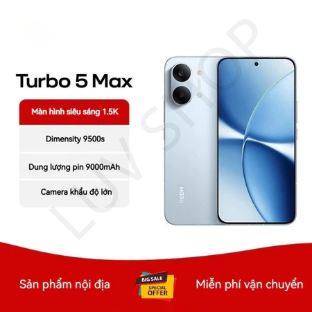 [Máy Cũ/9] Điện Thoại Turbo 5 Max 16/256 Dimensity 9500s, Pin 9000mAh