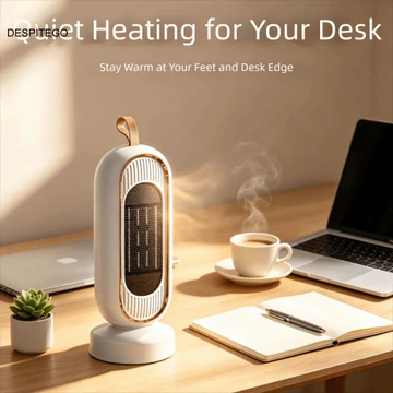 Máy sưởi để bàn DESPITEGO, Công suất tối đa 2000W Điều chỉnh gió 3 tốc độ Máy sưởi đứng để bàn, Làm nóng nhanh PTC Bảo vệ an toàn Máy sưởi nhỏ gọn dọc với máy tạo độ ẩm