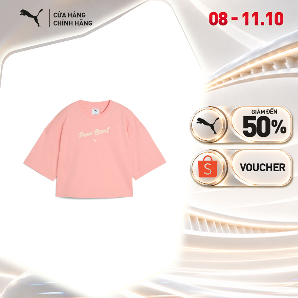 Áo Thun Thời Trang Tay Ngắn PUMA Nữ PREMIUM ESS Graphic Tee Pink Fruit Màu Hồng