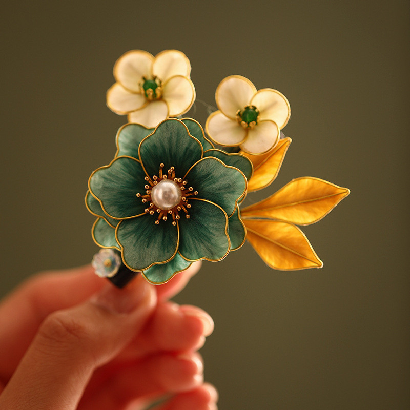 Kẹp tóc cổ điển hình lily, phong cách mới và Trung Hoa