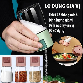 Hũ, lọ gia vị thủy tinh có nút bấm tiện lợi - dung tích 180ml