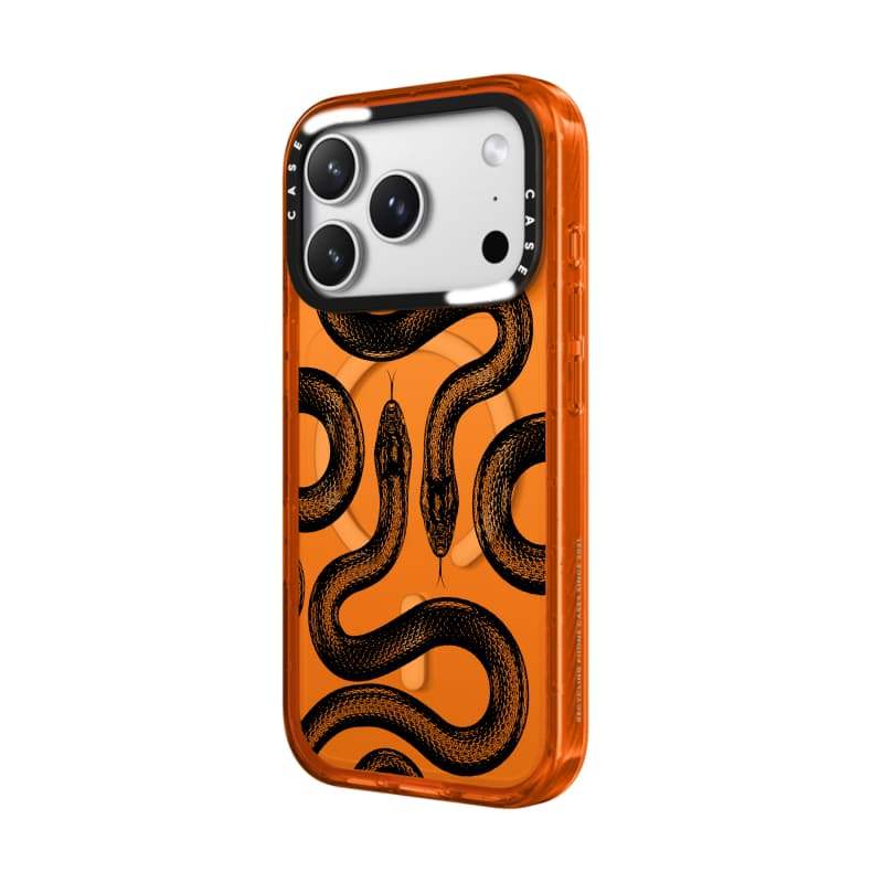 CASECASE X Black King Snake Case Cam Trong Suốt Cứng Hút Từ Tính Tác Động Dành Cho Apple IPhone 12 13 14 15 16 17 Pro Max Air Plus Có Hộp