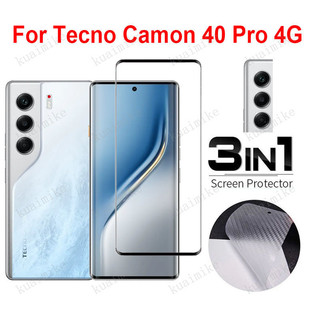 Phim kính cường lực 3 TRONG 1 Tecno Camon 40 Pro 4G cho Tecno Camon 40 30s 30 20 Pro 5G 4G Pova 6 Neo 3 2 5 4 Pro Full Cover Kính bảo vệ màn hình + Phim ống kính máy ảnh + Phim mặt sau