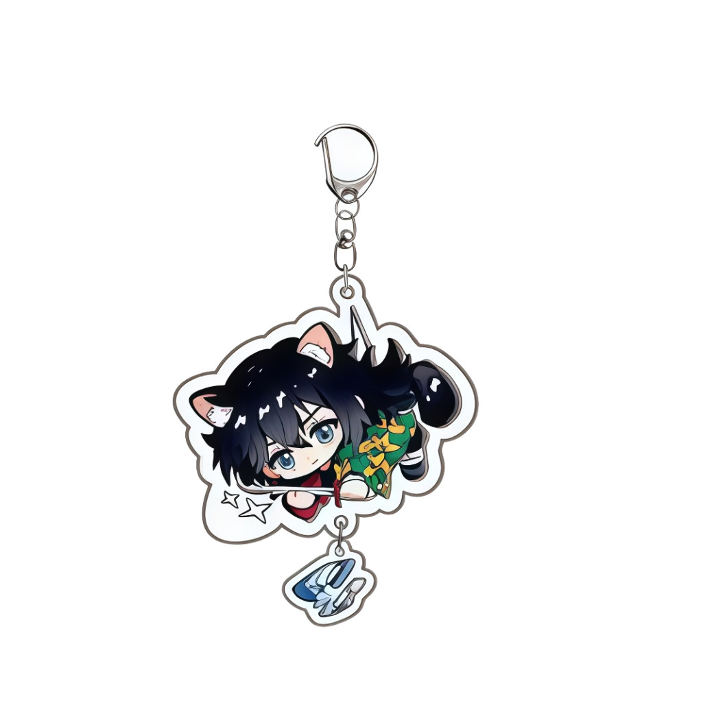 Demon Slayer Acrylic Key Chain Kamado Tanjirou Nezuko Hashibira Inosuke Agatsuma Zenitsu Anime Peripheral Decoration Pen
