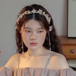 Băng Đô Ngọt Ngào Nữ Ngọc Trai với Tua Rua Cao Cấp, Phong Cách Mới Dễ Thương