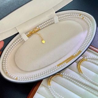 [N1141] Vòng Cổ, Dây Chuyền Mix Ngọc Nhân Tạo Hạt Trắng Vàng Trẻ Trung Thanh Lịch Cho Nữ - DAISYN