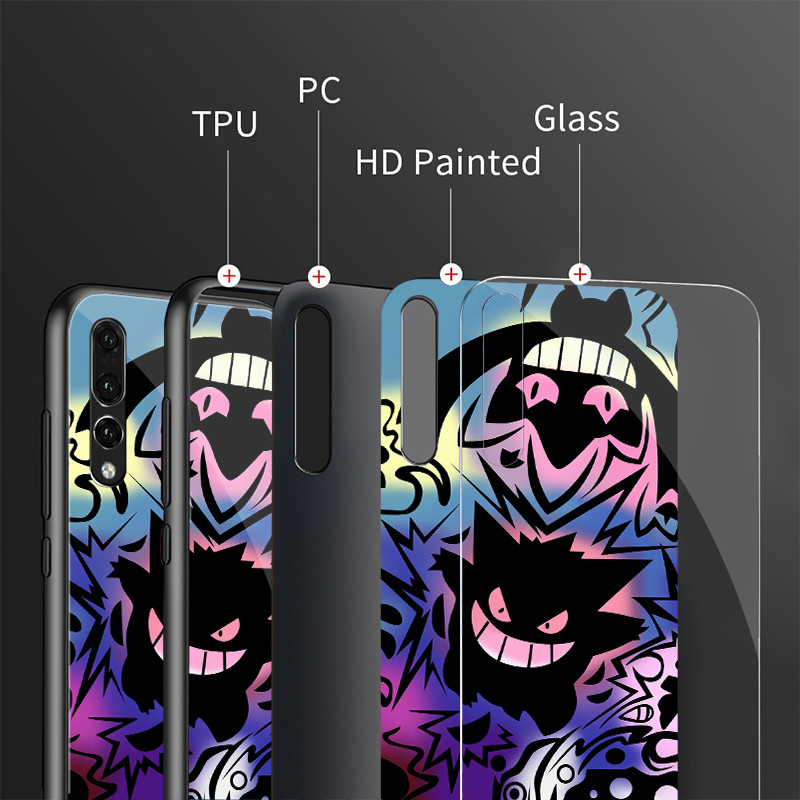 Ốp Điện Thoại Kính pokemon gengar 09 Cho Oppo A54 A74 4G A79 5G A94 A3X Reno 11 12 13 11F 12F 13F 10 8 Cover
