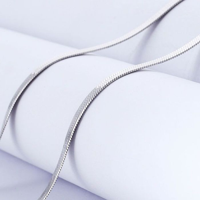 Bạc 925 4mm Dây Xích Vòng Cổ Nữ, Phong Cách Sang Trọng Cho Cặp Đôi