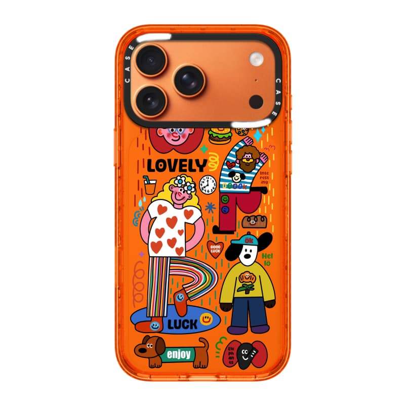 CASECASE X Đáng Yêu Cô Gái May Mắn Màu Cam Trong Suốt Cứng Hút Từ Tính Tác Động Dành Cho Apple IPhone 12 13 14 15 16 17 Pro Max Air Plus Có Hộp