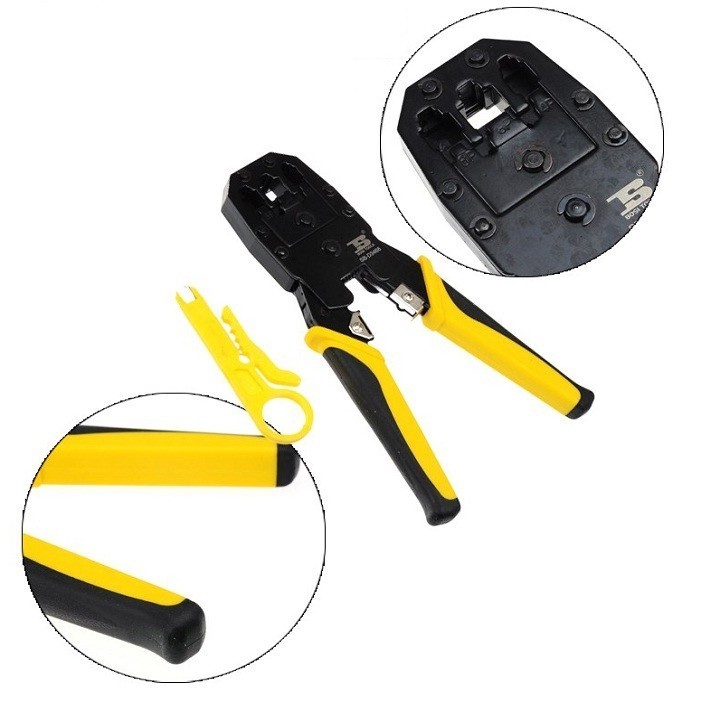 Kìm ép dây  bền bỉ, thiết kế 3 chức năng, đáp ứng nhu cầu ép dây đa dạng，kiềm bấm cáp mạng，kìm bấm dây mạng