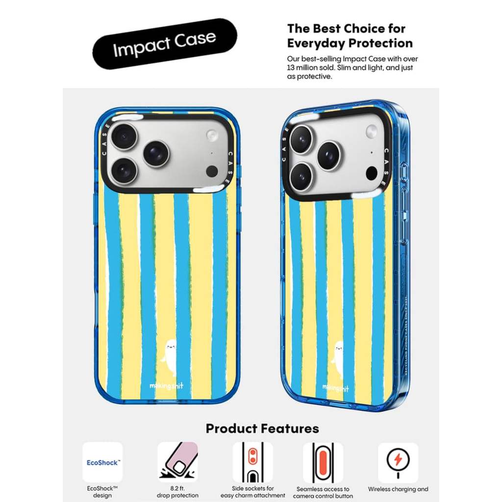 CASECASE X Happy Beach Khăn Sọc Bầu Trời Màu Xanh Trong Suốt Cứng Hút Từ Tính Tác Động Dành Cho Apple IPhone 12 13 14 15 16 17 Pro Max Air Plus Có Hộp