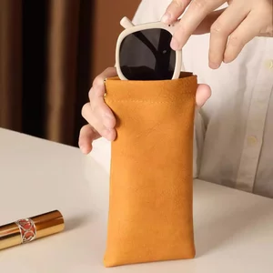 Bao da đựng mắt kính, hộp đựng mắt kính có lót nhung chống trầy, nắp nam châm tự đóng - FE123