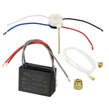 1 Bộ Tụ Điện Quạt Trần CBB61 250V AC 50 / 60HZ 4 Dây Với 3 Tốc Độ Quạt Công Tắc Cho Điều Hòa Quạt Động Cơ Sao Chạy Tụ Điện