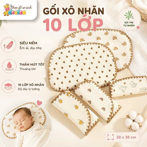 Gối Xô Nhăn Sơ Sinh Gối Lót Đầu Thấm Hút An Toàn DouDou A01