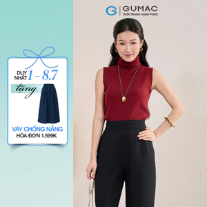 Áo len nữ GUMAC dệt kim cổ lọ form slim áo dáng vừa AF11031