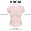 BOOM Áo Baby Tee Nữ Cotton Ôm Body-Áo Thun Ngắn Tay Y2K In Hình PhongCách Mùa Hè, Cổ Tròn Hàng Đầucách hàn quốc phong692