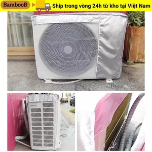 Bảo vệ điều hòa không khí BAMBOOB, Vỏ điều hòa đa năng chống bụi, Điều hòa không khí màu bạc cách nhiệt ngoài trời