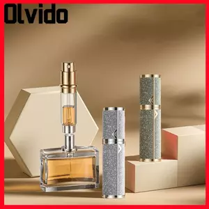 Chai Nước Hoa OLVIDO 5ml, Chai Xịt Da PU Có Thể Đổ Lại, Họa Tiết Vải Lánh Di Động Đáy Đổ Rỗng Hộp Đựng Mỹ Phẩm Người Phụ Nữ