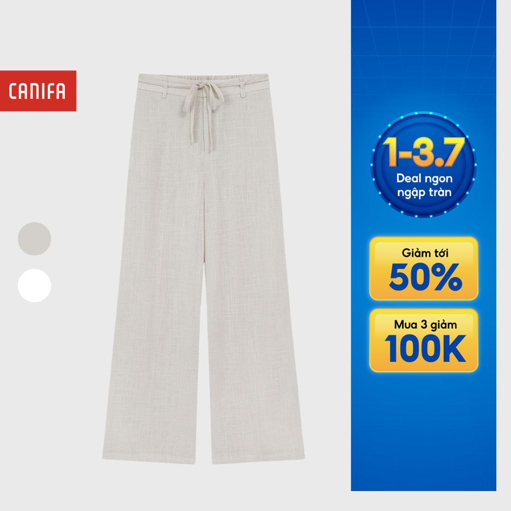 Quần dài nữ rayon linen dáng rộng có lót CANIFA 6BP26S003
