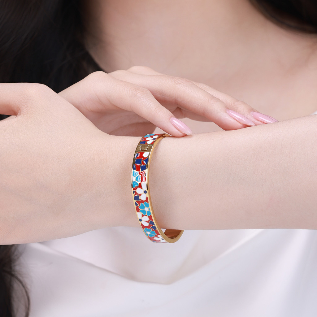 Lắc Tay nữ mạ vàng cao cấp, phong cách vintage, họa tiết thiên nhiên - DOJI