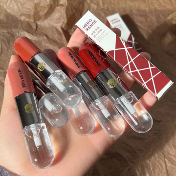 | 【his romand】 | ✍Son môi hai đầu Glaze Mirror Water Gloss Lipstick Không dễ phai màu Cốc chống dính Matte Khỏa thân Son bóng Son bóng môi bão hòa thấp♙