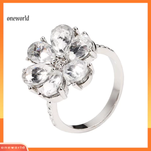 Một thế giới| Phụ Nữ Hợp Thời Trang Hoa Đính Đá Cubic Zirconia Nhẫn Cưới Đính Hôn Ngón Tay Trang Sức