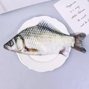 Túi đựng bút cá chép Crucian Hình cá thực tế Túi đựng bút chì có khóa kéo Ba đến trường Túi đựng bút chì VN