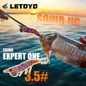 PYCOU Mực Jig Mồi, Chiều dài 135mm 18,5g Trọng lượng Mồi mực phát sáng, Thiết kế bàn chân web nhân tạo Dạ quang Phong cách bạch tuộc Mồi mực nhân tạo Câu cá biển