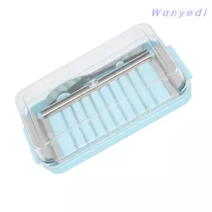 Máy cắt lát bơ WANYEDI, 7.5x4.1x1.6in Hộp đựng bơ thiết kế 2 trong 1, Hộp đựng bơ trong suốt bằng thép không gỉ bền bỉ Máy thái lát nhà bếp