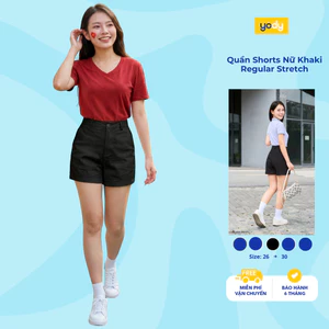 Quần Shorts Nữ YODY Khaki Regular Stretch TRA - WCCS26A001