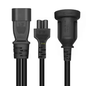 Btsg IEC320-C14 Nam sang IEC320-C5 + AU16A Nữ Adapter Dây Y-splitter Power Lines
