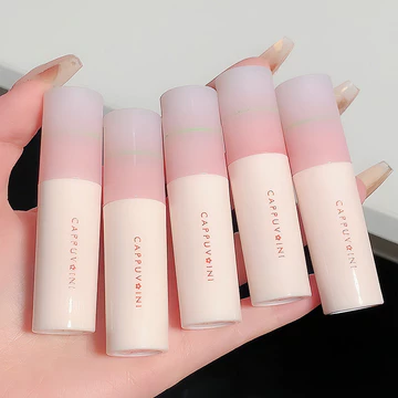 Cappuvini Hoa Môi Bùn Kem Nhỏ Ống Không Khí Cảm Giác Trắng Son Môi Matte Velvet Matte Marshmallow Son Bóng 2026.7.2