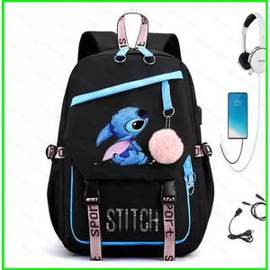 HT3 Stitch Ba Lô Dành Cho Nữ Nam Sinh Viên Dung Tích Lớn Thời Trang Cá Tính Đa Năng Túi Nữ TH3
