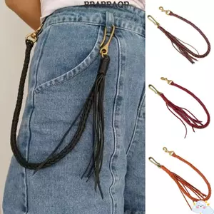 Dây Xích Quần Da BRARAA, Thiết Kế Chữ Thập Dây Xích Ví Thanh Lịch, Phong Cách Biker Vintage Tua Rua Thắt Lưng Du Lịch Hàng Ngày