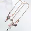 PNPIA- 2 Cái / bộ Vintage Bohemian Dài sel Nhiều Lớp Nelace Cho Nữ Mặt Dây Chuyền Hoa Nelace Dân Tộc Phụ Kiện Trang Sức Quà Tặng
