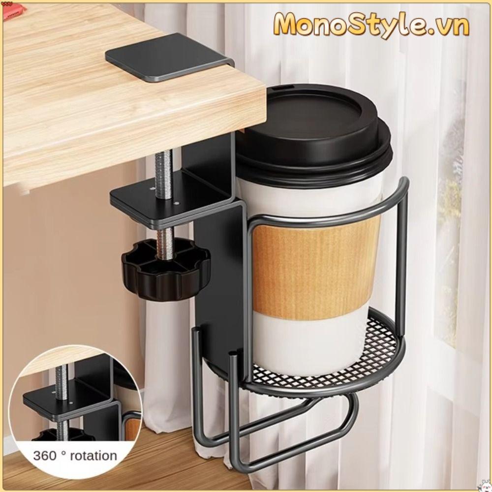 Giá đỡ cốc để bàn MONOSTYLE No Drill 2 trong 1, chống rơi, xoay 360 độ, kẹp cạnh, tay nâng cấp, điều chỉnh
