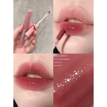 son bóng lì lâu trôi son bóng Colorkey Kolaqi Kem Môi Men Món Tráng Miệng Nhỏ Gương Đen Son Bóng Gương Môi Nước Sương Môi Kolas