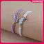 JASMINE 2 Chiếc Đơn Giản Bướm Dệt Tay Cặp Đôi Vòng Tay Dành Cho Nữ Thời Trang Bướm Lắc Tay Đa Năng Dệt Dây Đeo Tay Quà Tặng JASMINE