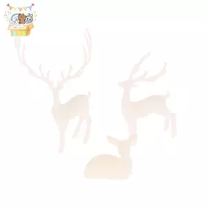 1Pc Mini Nhựa Pha Lê Hươu Giáng Sinh Rừng Nai Sừng Tấm Trắng Món Tráng Miệng Trang Trí Bàn Giáng Sinh Vui Vẻ Cho Gia Đình Trẻ Em Quà Tặng Năm Mới ELWW
