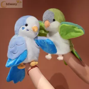 EDIWANY Con rối tay sang trọng, Búp bê sang trọng Cockatiel Bird Cosplay, Giáo dục Monk Parakeet 20cm Đạo cụ trò chơi Budgerigar Trẻ em