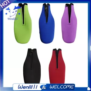 Chai Bia Cách Nhiệt Tay Giữ Uống Lạnh, Áo Khoác Chai Có Khóa Kéo, Tay Làm Mát Chai Bia, Vỏ Neoprene, 5 Chiếc