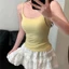 Kem dưỡng mùa hè màu vàng có miếng đệm ngực Mặc ngoài Slim-fit Chống chói Đáy bên trong có miếng đệm ngực Sling ZE3G