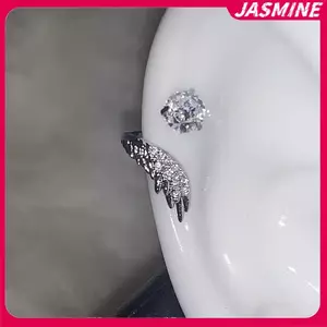 JASMINE 2 Chiếc Đa Năng Tinh Tế Sáng Bóng Cánh Tai Xương Móng Tay Dành Cho Nữ Thời Trang Cá Tính Khuyên Tai Phụ Kiện Trang Sức Quà Tặng JASMINE