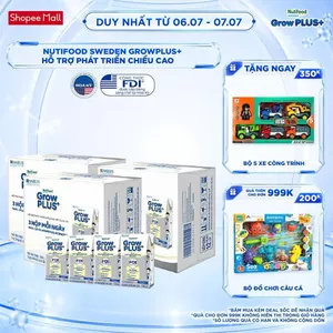 Combo 3 thùng 24 hộp Sữa Bột Pha Sẵn Nutifood Sweden GrowPLUS+ Cao lớn vượt trội 110 ml