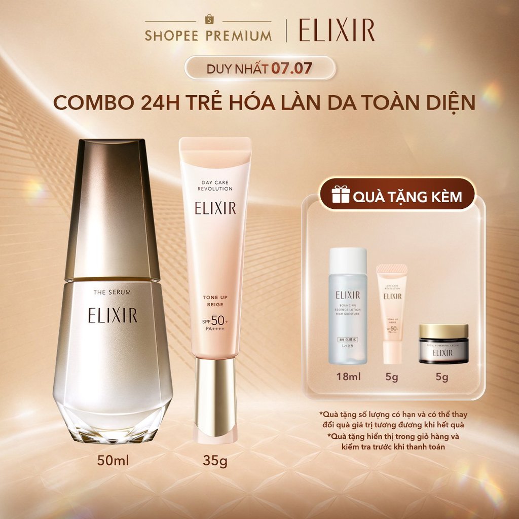 COMBO Serum trẻ hóa làn da 50ml + Sữa chống nắng nâng tông triệt sắc đốm nâu 35g