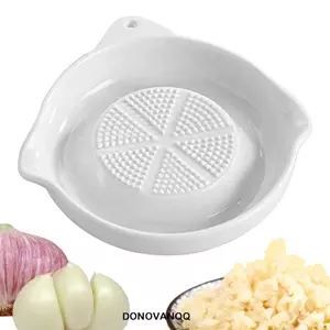 Dụng cụ bào gừng gốm DONOVANQQ, Cổng dẫn hướng dòng chảy di động Tấm băm tỏi, tiện lợi với lỗ treo Dễ dàng làm sạch Khay mài tỏi tròn Wasabi mài