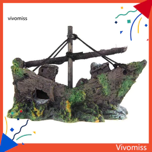 Thuyền buồm nhựa Sunk Ship Hình DIY Thu nhỏ Bể cá Trang trí bể cá