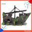 Thuyền buồm nhựa Sunk Ship Hình DIY Thu nhỏ Bể cá Trang trí bể cá