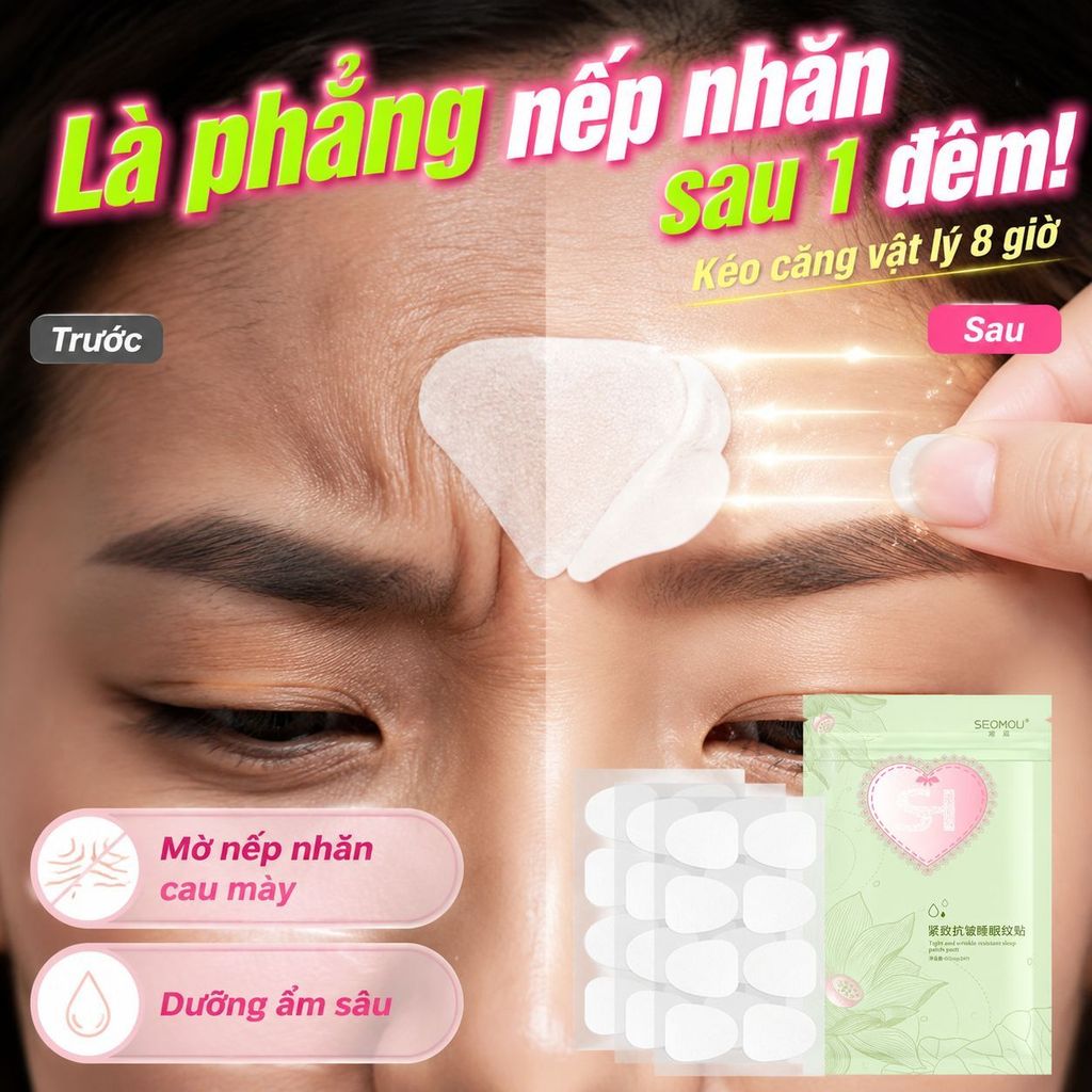 🔥Giá sốc🔥Miếng dán ngủ làm săn chắc và chống nhăn / miếng dán chống nhăn lông mày/Miếng dán ngủ chống nhăn/Miếng dán dưỡng ẩm, chống nhăn và làm săn chắc da trán / Miếng dán xóa nếp nhăn chống lão hóa