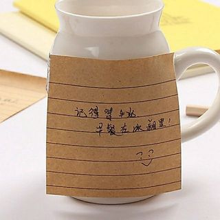 Xấp giấy note giấy ghi chú giấy Kraft màu nâu retro có dòng kẻ